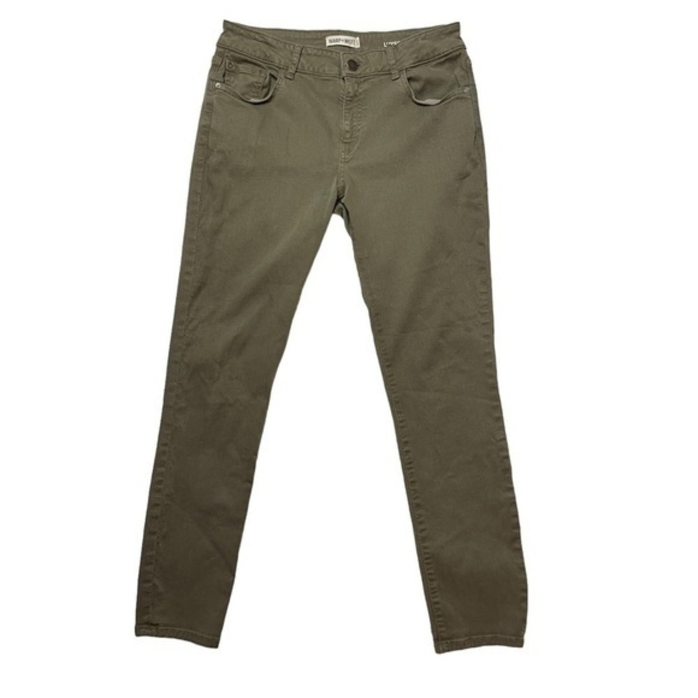 Warp + Weft Dusky Green Luxscript Skinny Jeans - Size 28X28